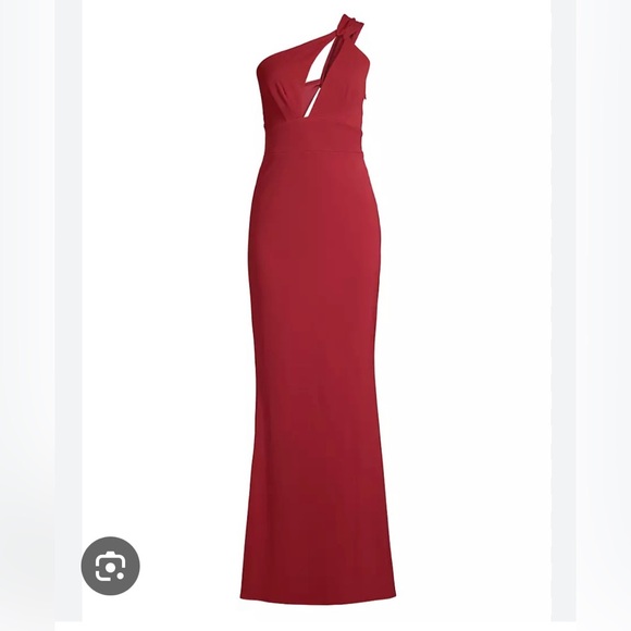 Katie May Edgy Asymmetrical One-Shoulder Gown red sz xs Prom weddings cocktail